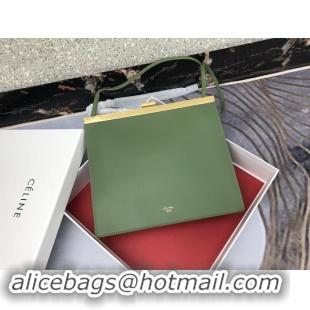 Shop Duplicate CELINE MINI CLASP BAG IN SMOOTH CALFSKIN 181053 GREEN