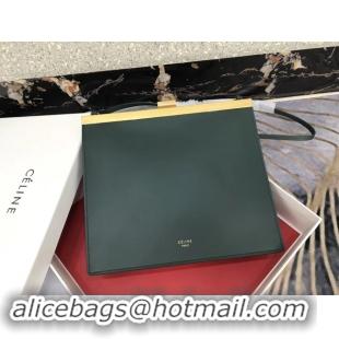 Well Crafted CELINE MINI CLASP BAG IN SMOOTH CALFSKIN 181053 Blackish GREEN