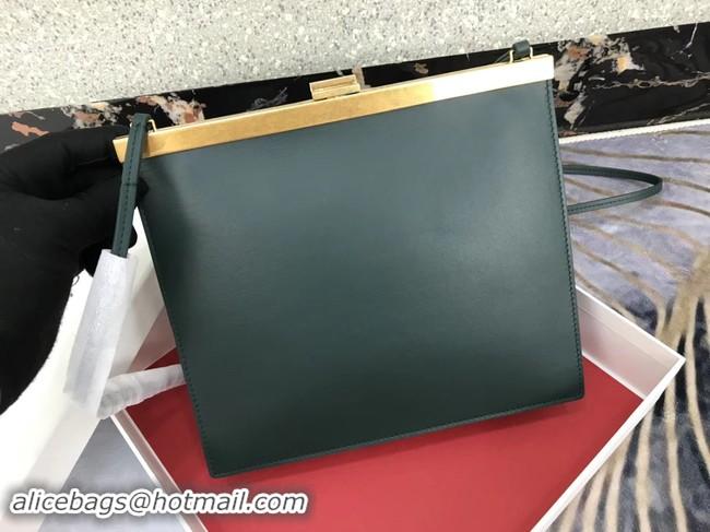 Well Crafted CELINE MINI CLASP BAG IN SMOOTH CALFSKIN 181053 Blackish GREEN