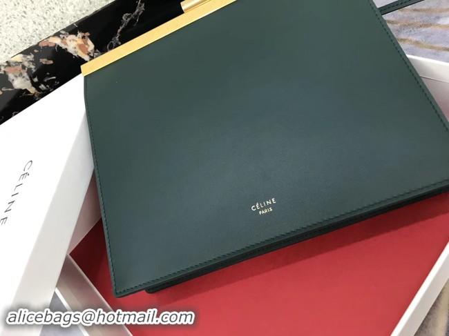 Well Crafted CELINE MINI CLASP BAG IN SMOOTH CALFSKIN 181053 Blackish GREEN