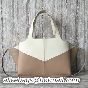 Discount Celine calf leather Tote Bag 43341 White&apricot