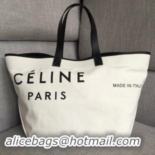 Good Quality CELINE MEDIUM MADE IN TOTE IN TEXTILE 83180 WHITE & BLACK