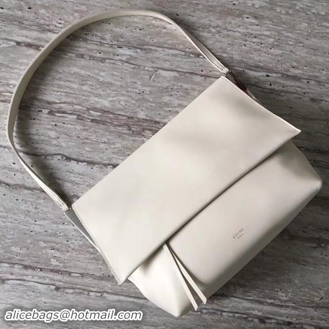 Best Grade Celine calf leather Shoulder Bag 90054 white