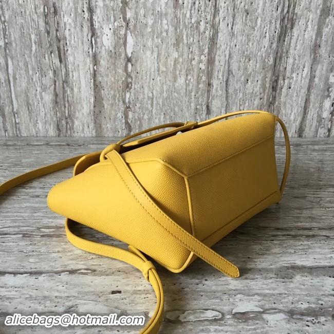 New Design Celine NANO BELT BAG IN GRAINED CALFSKIN 99970 yellow