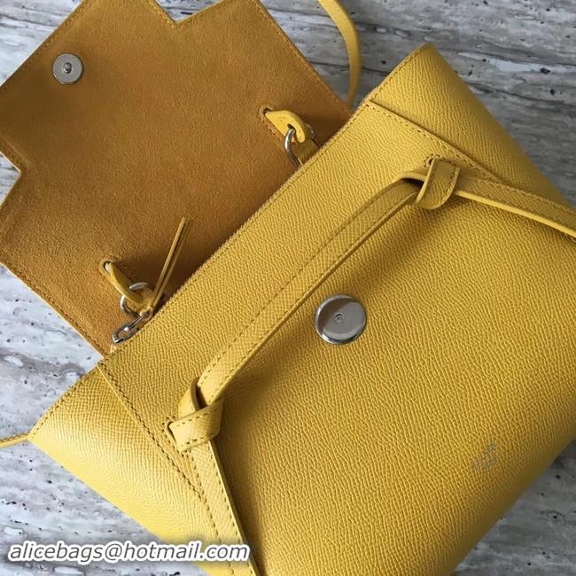 New Design Celine NANO BELT BAG IN GRAINED CALFSKIN 99970 yellow