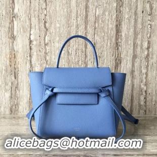 Discount Celine NANO BELT BAG IN GRAINED CALFSKIN 99970 sky blue