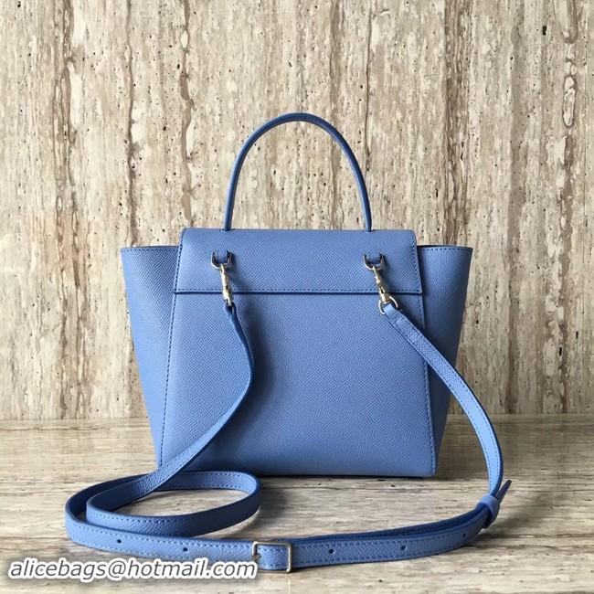 Discount Celine NANO BELT BAG IN GRAINED CALFSKIN 99970 sky blue