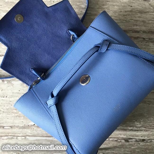 Discount Celine NANO BELT BAG IN GRAINED CALFSKIN 99970 sky blue