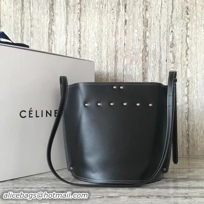 Elegant CELINE CLASP BUCKET IN SMOOTH CALFSKIN 55423 black