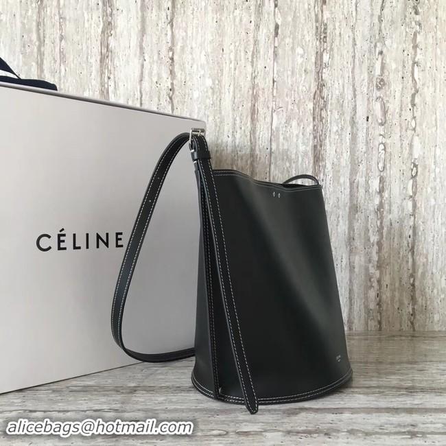 Elegant CELINE CLASP BUCKET IN SMOOTH CALFSKIN 55423 black