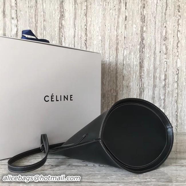 Elegant CELINE CLASP BUCKET IN SMOOTH CALFSKIN 55423 black