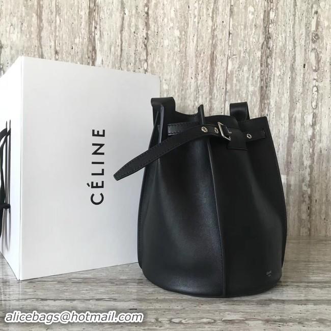 Classic CELINE BIG BAG BUCKET IN SUPPLE GRAINED CALFSKIN 55428 black