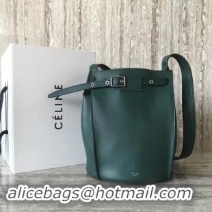 Luxury Discount CELINE BIG BAG BUCKET IN SUPPLE GRAINED CALFSKIN 55428 green