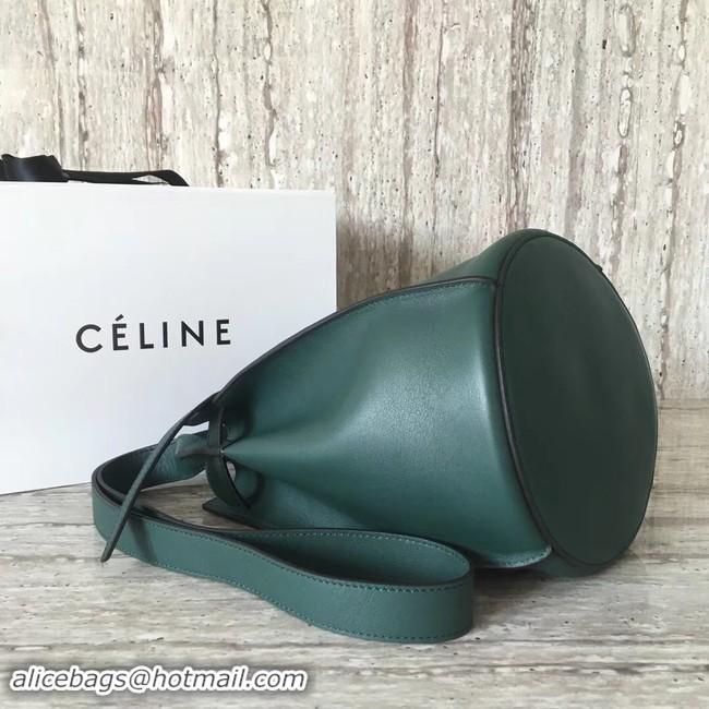 Luxury Discount CELINE BIG BAG BUCKET IN SUPPLE GRAINED CALFSKIN 55428 green