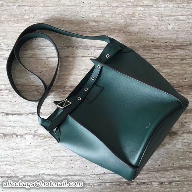 Luxury Discount CELINE BIG BAG BUCKET IN SUPPLE GRAINED CALFSKIN 55428 green