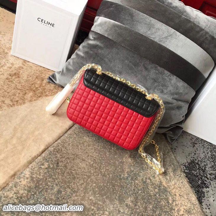 Purchase Celine Original Leather Shoulder Bag 187253 Red&Black