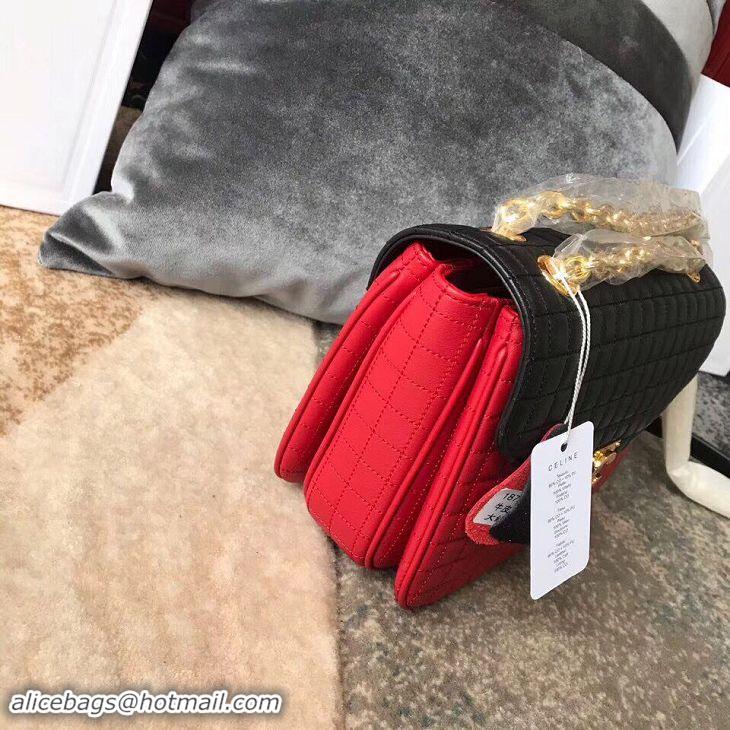 Purchase Celine Original Leather Shoulder Bag 187253 Red&Black