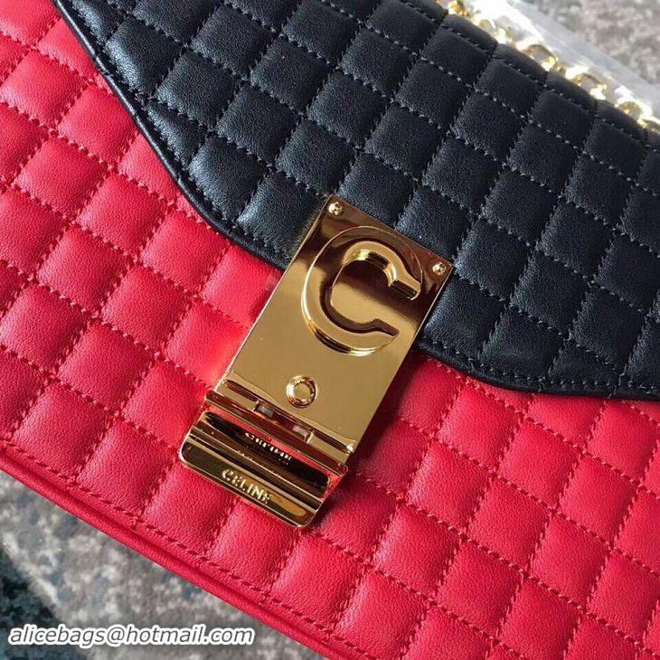 Purchase Celine Original Leather Shoulder Bag 187253 Red&Black