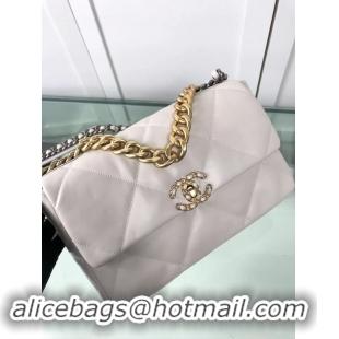 Cheapest Chanel 19 Large Leather Flap Bag AS1161 White 2019