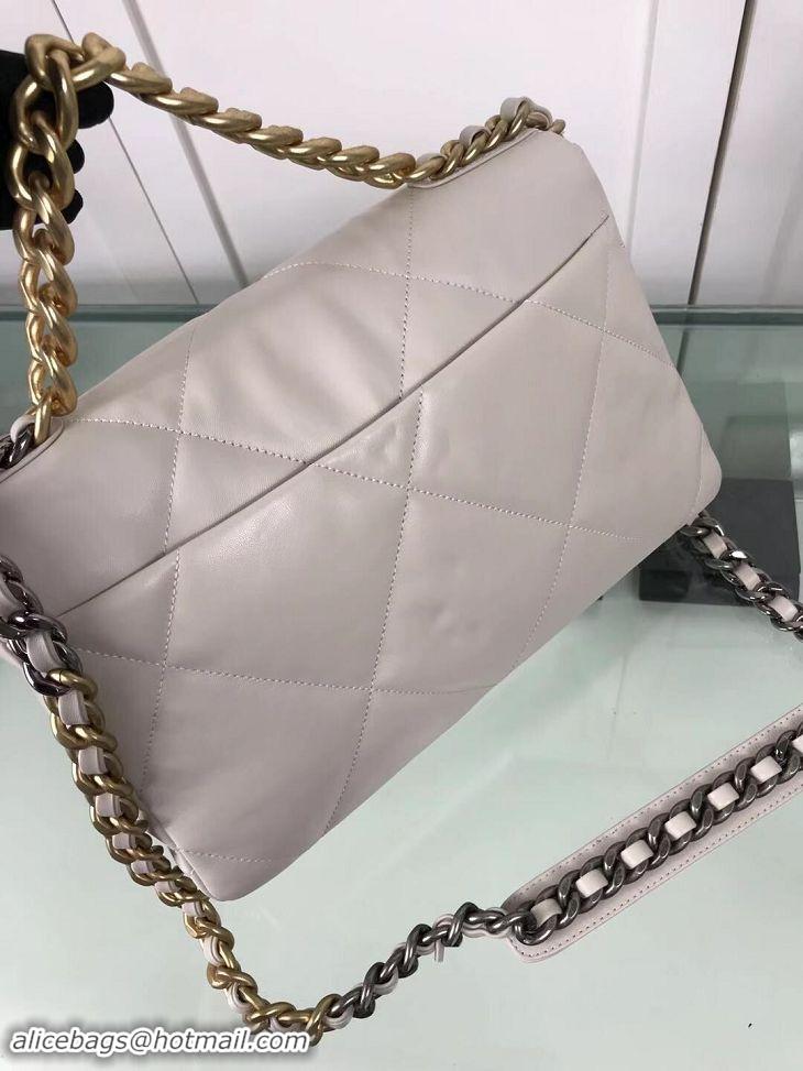 Cheapest Chanel 19 Large Leather Flap Bag AS1161 White 2019