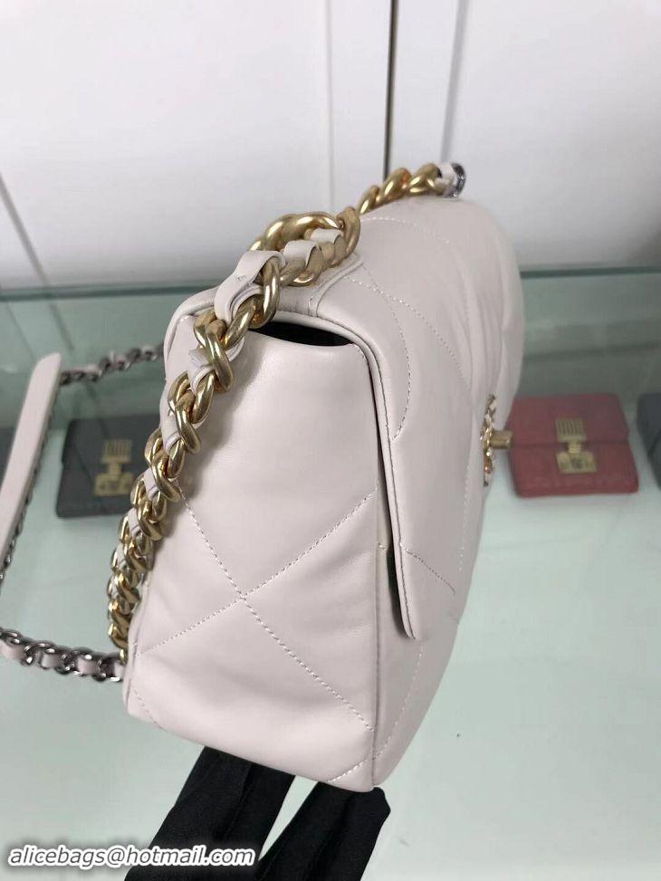 Cheapest Chanel 19 Large Leather Flap Bag AS1161 White 2019