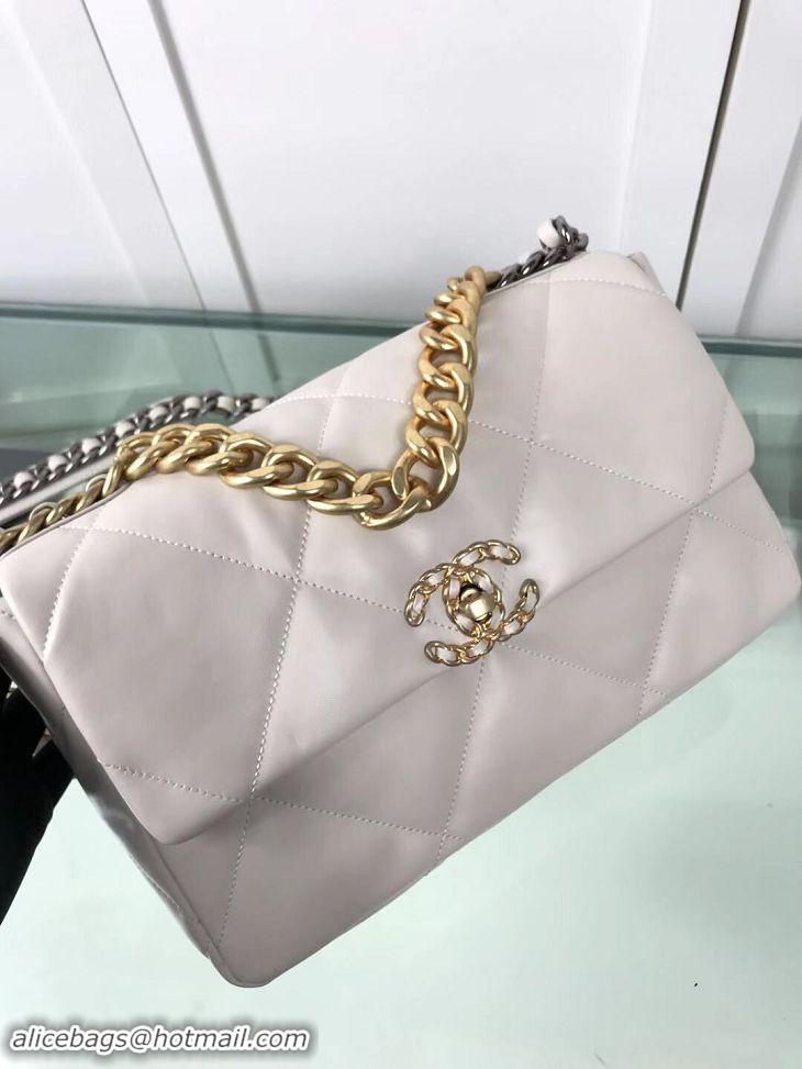 Cheapest Chanel 19 Large Leather Flap Bag AS1161 White 2019