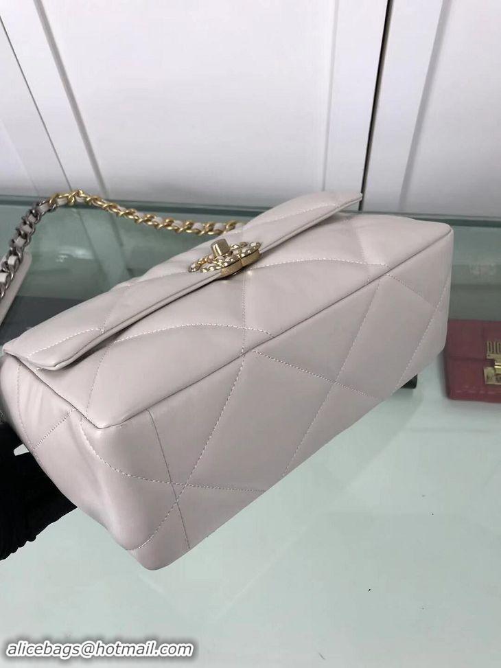 Cheapest Chanel 19 Large Leather Flap Bag AS1161 White 2019