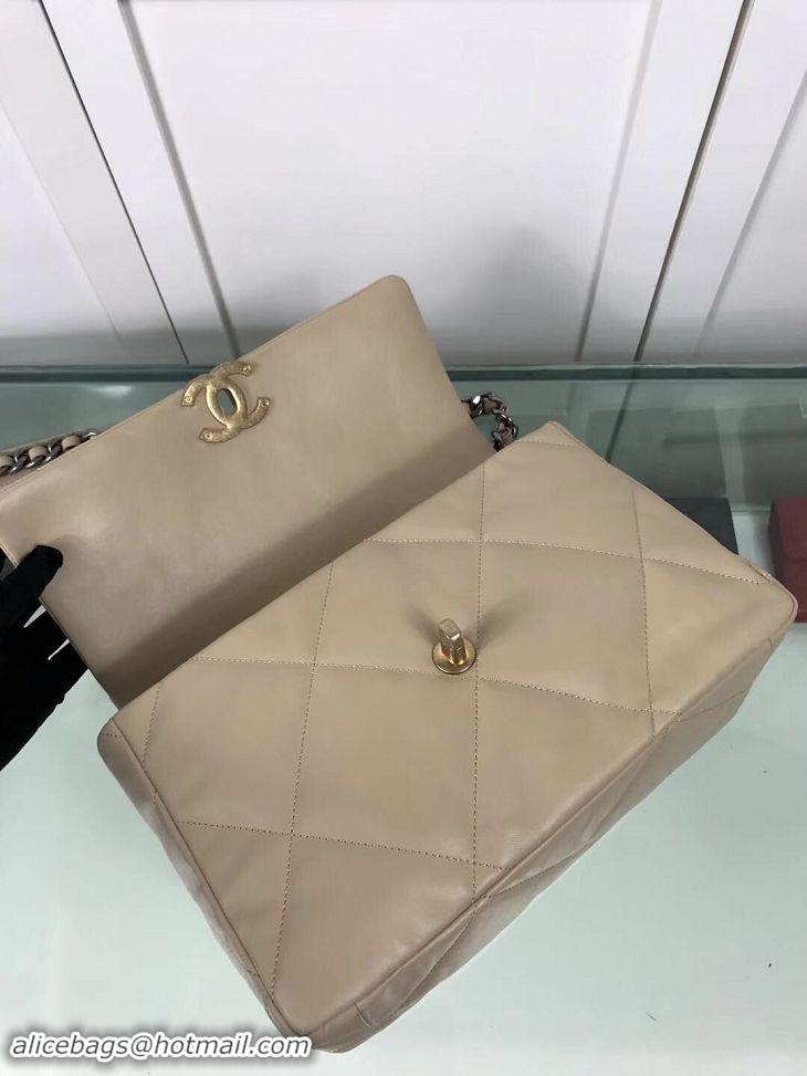 Discount Chanel 19 Large Leather Flap Bag AS1161 Apricot 2019