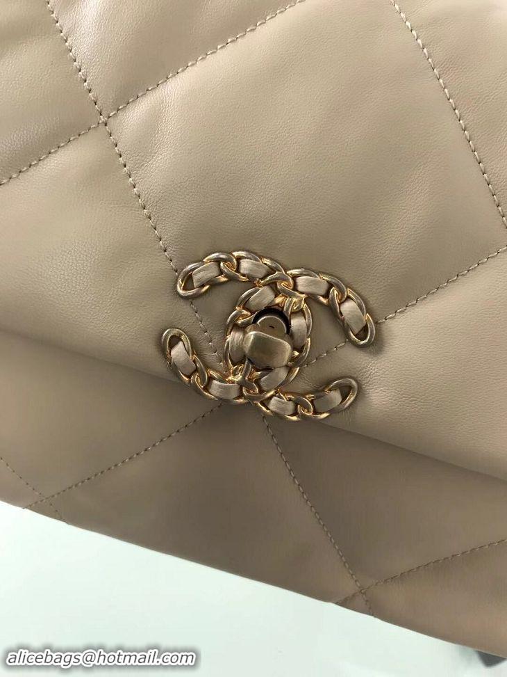 Discount Chanel 19 Large Leather Flap Bag AS1161 Apricot 2019