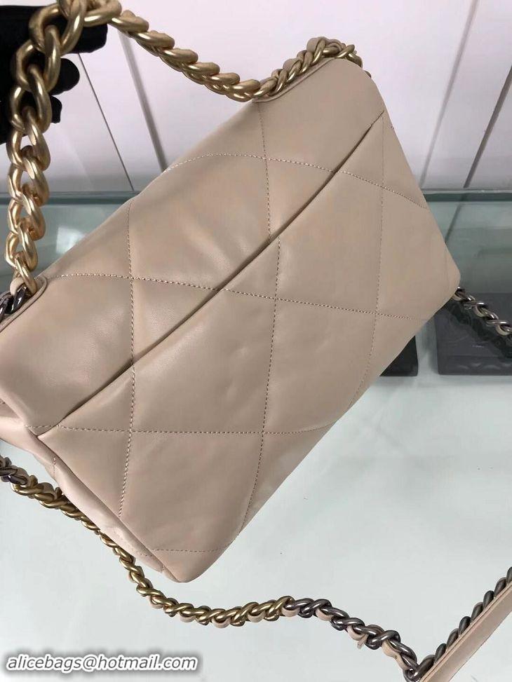 Discount Chanel 19 Large Leather Flap Bag AS1161 Apricot 2019