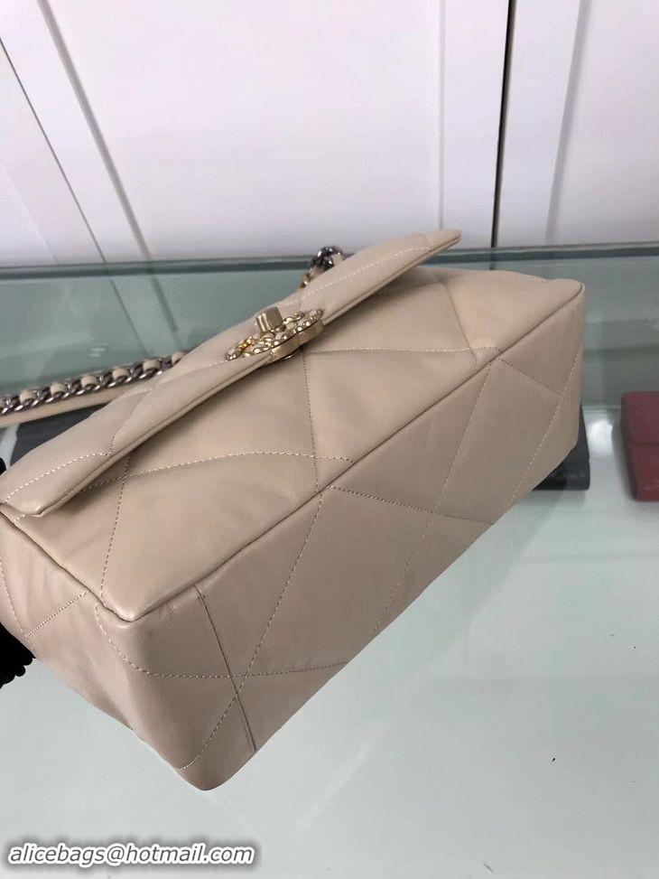 Discount Chanel 19 Large Leather Flap Bag AS1161 Apricot 2019