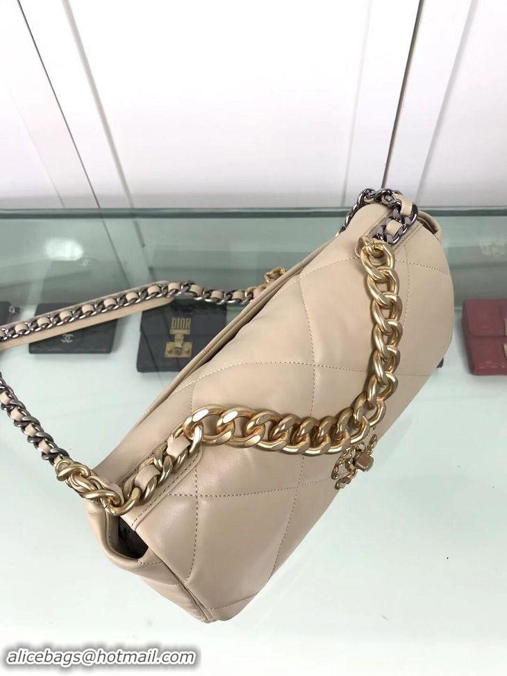 Discount Chanel 19 Large Leather Flap Bag AS1161 Apricot 2019