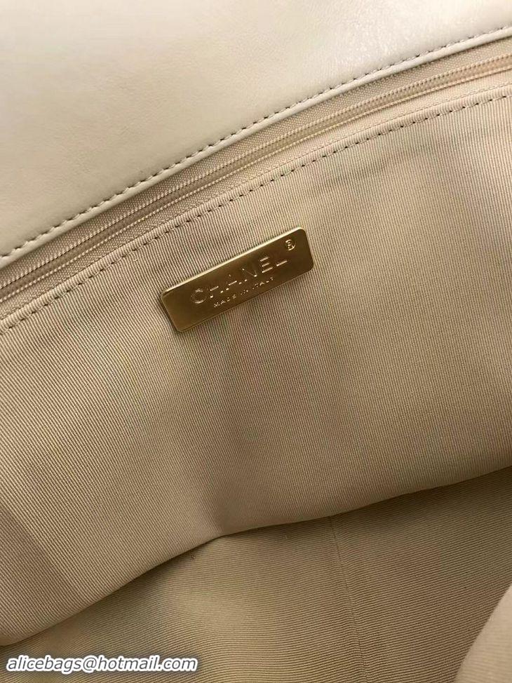 Discount Chanel 19 Large Leather Flap Bag AS1161 Apricot 2019