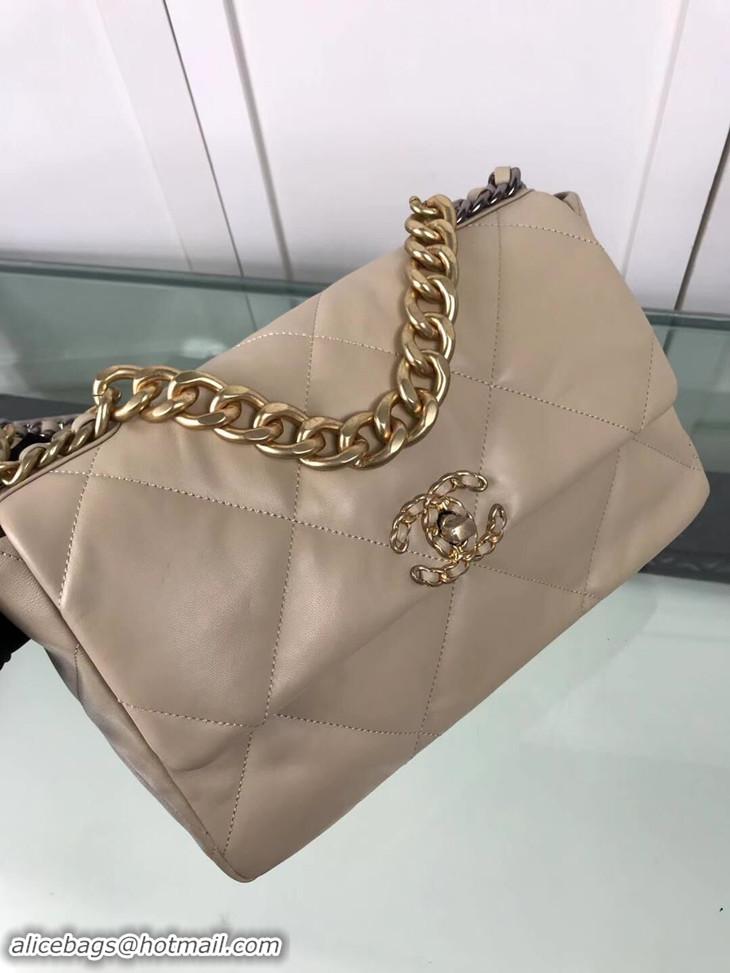 Discount Chanel 19 Large Leather Flap Bag AS1161 Apricot 2019