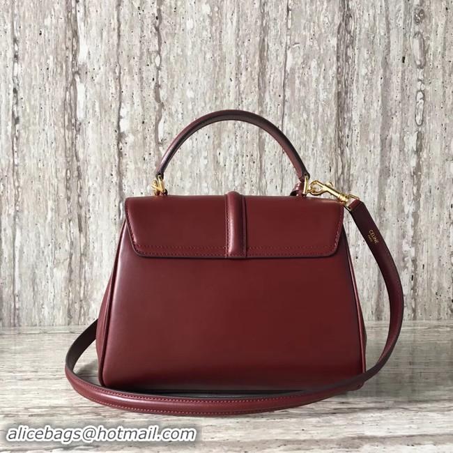 Hot Style CELINE SMALL 16 BAG IN SATINATED CALFSKIN 188003 Burgundy