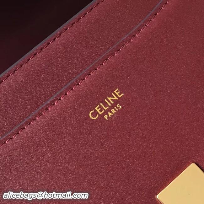 Hot Style CELINE SMALL 16 BAG IN SATINATED CALFSKIN 188003 Burgundy