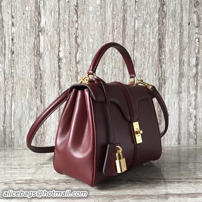 Hot Style CELINE SMALL 16 BAG IN SATINATED CALFSKIN 188003 Burgundy