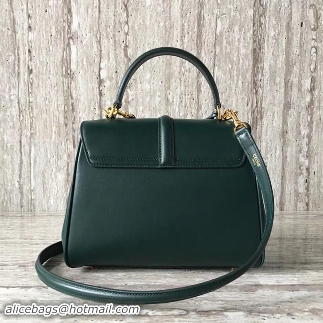 Discount CELINE SMALL 16 BAG IN SATINATED CALFSKIN 188003 GREEN