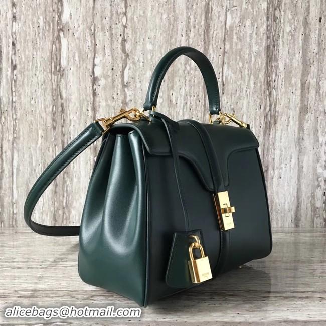 Discount CELINE SMALL 16 BAG IN SATINATED CALFSKIN 188003 GREEN