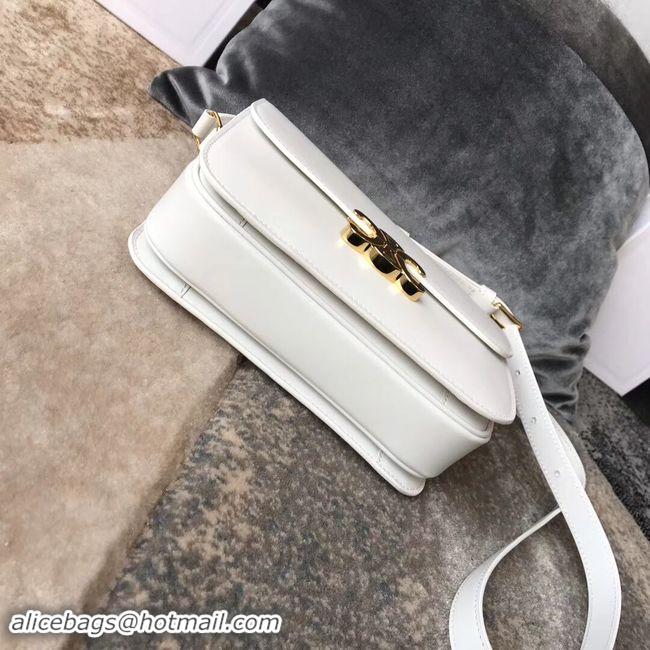 Fashion CELINE MEDIUM TRIOMPHE BAG IN SHINY CALFSKIN CL87363 WHITE