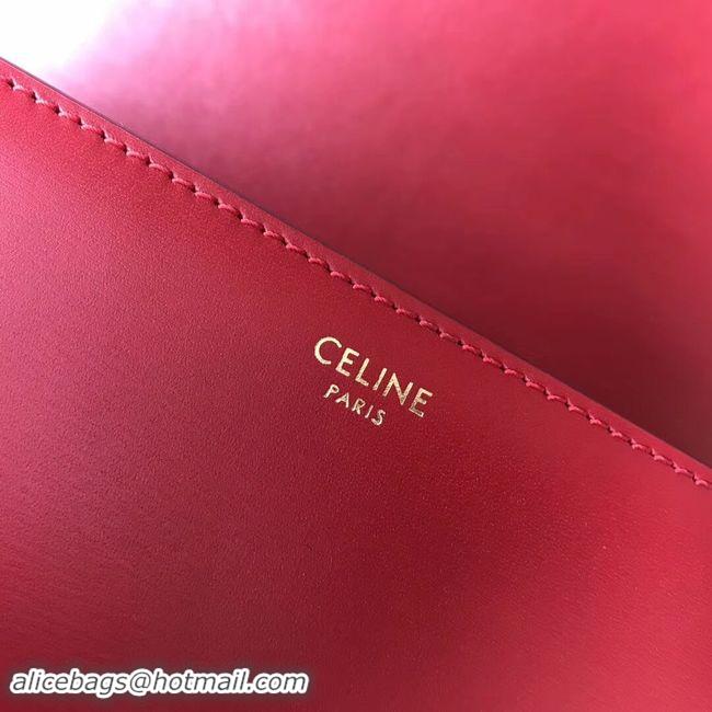 Popular CELINE MEDIUM TRIOMPHE BAG IN SHINY CALFSKIN CL87363 RED