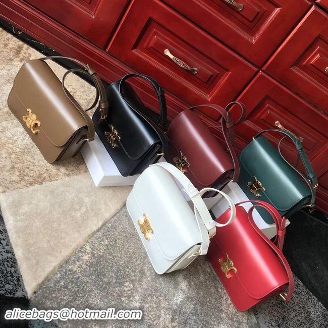 Popular CELINE MEDIUM TRIOMPHE BAG IN SHINY CALFSKIN CL87363 RED