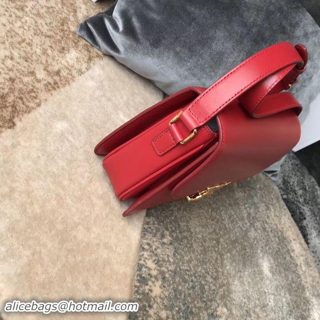 Popular CELINE MEDIUM TRIOMPHE BAG IN SHINY CALFSKIN CL87363 RED