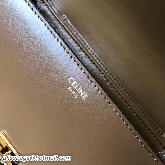 Durable CELINE MEDIUM TRIOMPHE BAG IN SHINY CALFSKIN CL87363 Camel