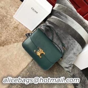 Classic Specials CELINE MEDIUM TRIOMPHE BAG IN SHINY CALFSKIN CL87363 GREEN