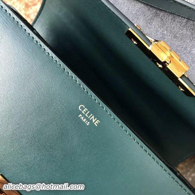 Classic Specials CELINE MEDIUM TRIOMPHE BAG IN SHINY CALFSKIN CL87363 GREEN