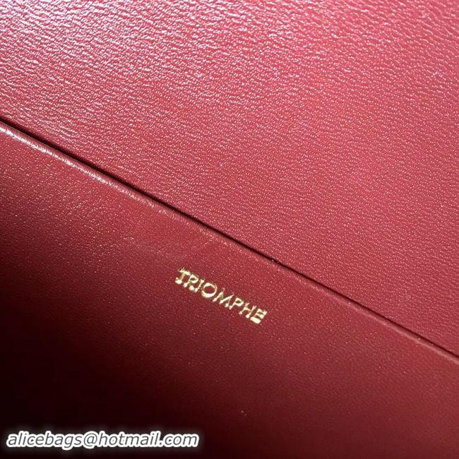 Expensive CELINE MEDIUM TRIOMPHE BAG IN SHINY CALFSKIN CL87363 LIGHT BURGUNDY