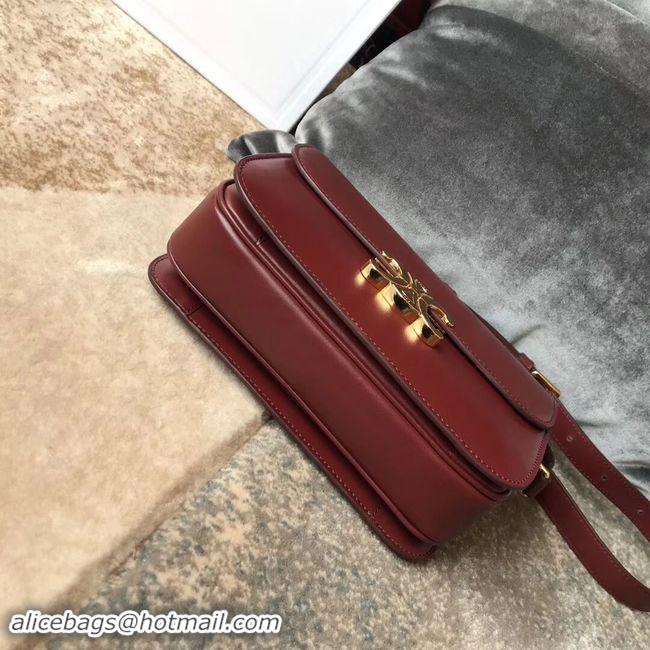 Expensive CELINE MEDIUM TRIOMPHE BAG IN SHINY CALFSKIN CL87363 LIGHT BURGUNDY