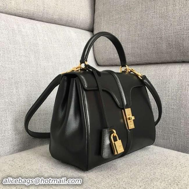 Fashion CELINE SMALL 16 BAG IN SATINATED CALFSKIN A188003 black