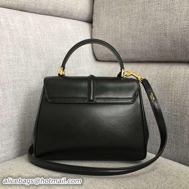 Fashion CELINE SMALL 16 BAG IN SATINATED CALFSKIN A188003 black